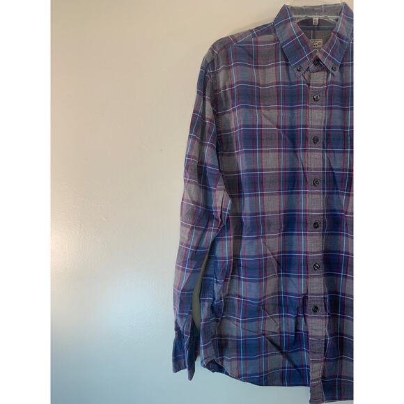 J. CREW Men’s Blue/Red Plaid Quality Woven Tailored Shirt / Size: Large - Picture 7 of 7